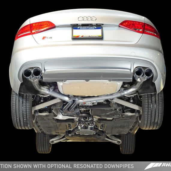 AWE Tuning Audi B8 / B8.5 S4 3.0T Track Edition Exhaust - Chrome Silver Tips (90mm)