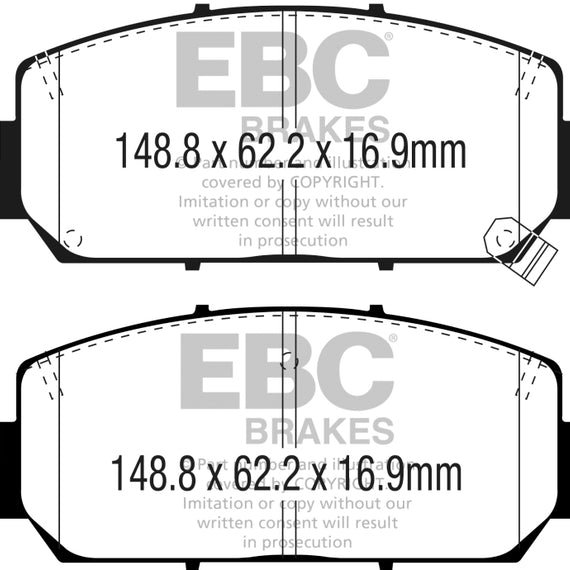 EBC 16+ Acura ILX 2.4 Yellowstuff Front Brake Pads