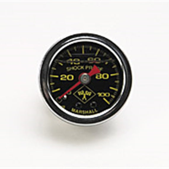 Russell Performance 100 psi fuel pressure gauge black face chrome case (Liquid-filled)