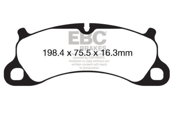 EBC 12-15 Porsche 911 (991) (Cast Iron Rotor only) 3.8 Carrera S Redstuff Front Brake Pads