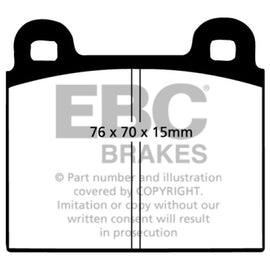 EBC 70-75 Alfa Romeo Montreal 2.6 Redstuff Front Brake Pads