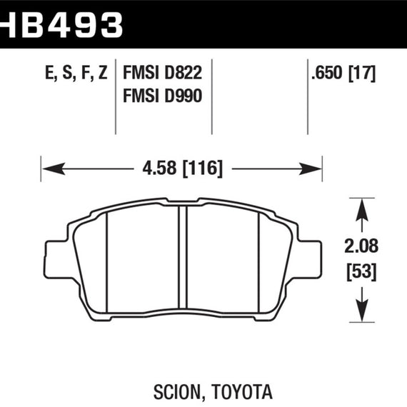 Hawk 04-07 xA/xB / 2000 MR2 Spyder D990 HPS Street Front Brake Pads