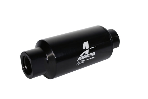 Aeromotive In-Line Filter 10AN 10 Micron Microglass Element Bright-Dip Black 2in OD