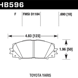 Hawk 07-16 Toyota Yaris HPS 5.0 Front Brake Pads