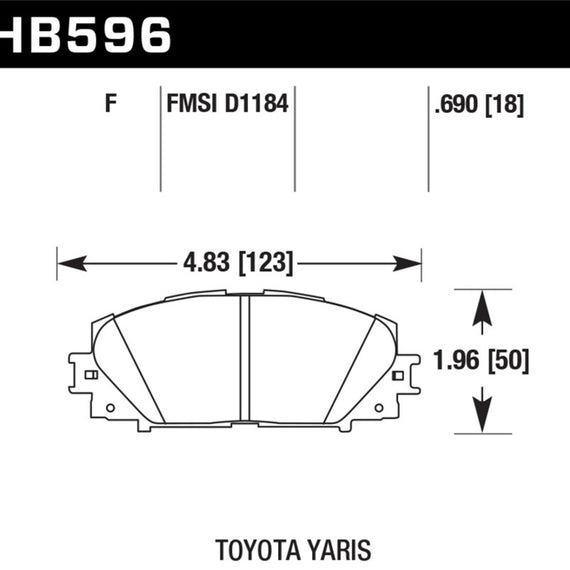 Hawk 07-16 Toyota Yaris HPS 5.0 Front Brake Pads