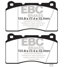 EBC 09+ Hyundai Genesis Coupe 2.0 Turbo (Brembo) Yellowstuff Front Brake Pads
