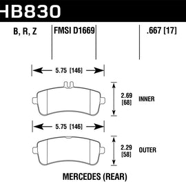 Hawk 13-16 Mercedes-Benz SL63 AMG/SL65 AMG Perfromance Ceramic Street Rear Brake Pads