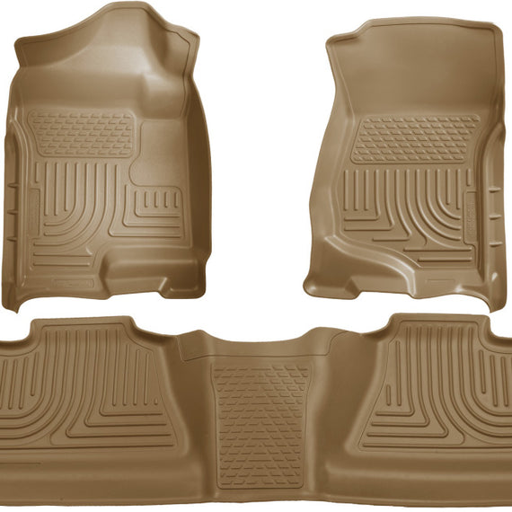 Husky Liners 07-12 Chevy Silverado/GMC Sierra Crew Cab WeatherBeater Combo Tan Floor Liners