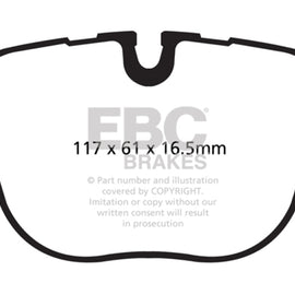 EBC 10-12 Land Rover Range Rover 5.0 Supercharged Yellowstuff Rear Brake Pads