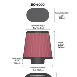 K&N Universal Chrome Filter GM TPI Custom - Oval Flange