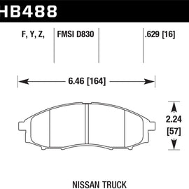 Hawk 00-04 Nissan Xtrerra / 03-04 Nissan Frontier LTS Street Front Brake Pads