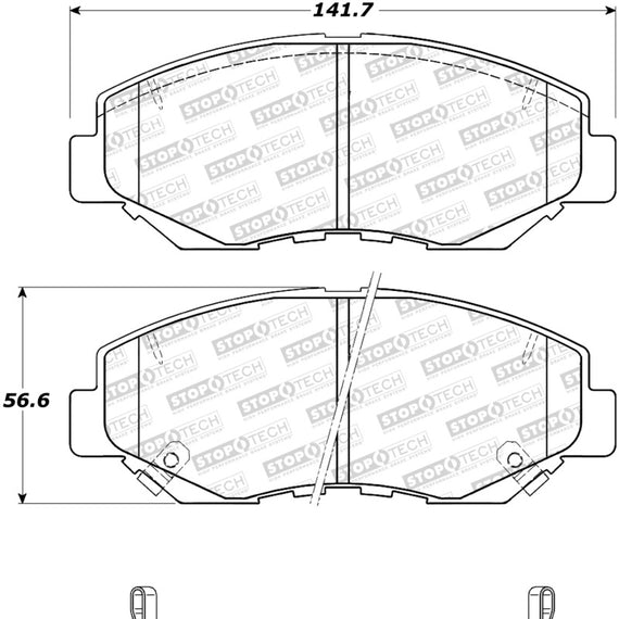 StopTech Sport Brake Pads w/Shims and Hardware - Front