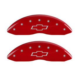 MGP 4 Caliper Covers Engraved Front & Rear Bowtie Red finish silver ch