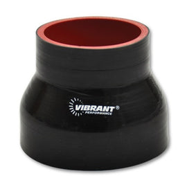 Vibrant 4 Ply Reinforced Silicone Transition Connector - 1.75in I.D. x 2.5in I.D. x 3in long (BLACK)