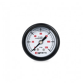 Grams Performance Universal 0-120 PSI Fuel Pressure Guage - White Face