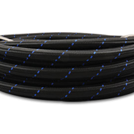 Vibrant -8 AN Two-Tone Black/Blue Nylon Braided Flex Hose (10 foot roll)