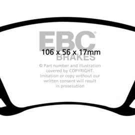 EBC 06-13 Audi A3 2.0 Turbo (Girling rear caliper) Yellowstuff Rear Brake Pads