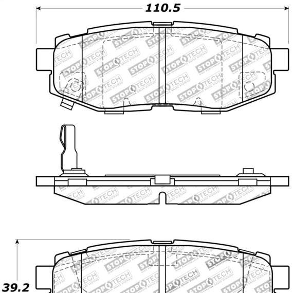 StopTech Performance 06-10 Subaru Legacy Sedan/Outback/13 BRZ / 13 Scion FR-S Rear Brake Pads