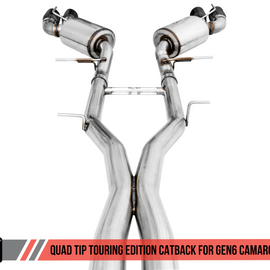 AWE Tuning 16-19 Chevy Camaro SS Res Cat-Back Exhaust -Touring Edition (Quad Diamond Black Tips)