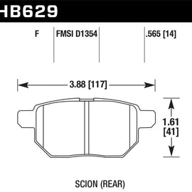 Hawk 08-15 Scion xB HPS 5.0 Rear Brake Pads