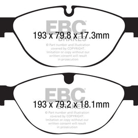 EBC 13+ Jaguar F-Type (Cast Iron Only) 3.0 Supercharged (380) Perf Pkg Redstuff Front Brake Pads