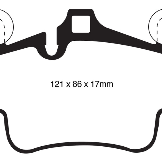 EBC 07-08 Porsche 911 (997) (Cast Iron Rotor only) 3.6 Carrera 2 Redstuff Front Brake Pads