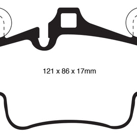 EBC 07-08 Porsche 911 (997) (Cast Iron Rotor only) 3.6 Carrera 2 Yellowstuff Front Brake Pads