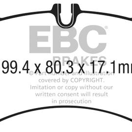 EBC 2016+ Porsche 911 (991/2 w/Cast Iron Rotors) 3.0TT Carrera Bluestuff Front Brake Pads