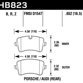 Hawk 13-17 Audi S6/S7/S8 / 12-17 Audi A6 Quattro/A7 Quattro Performance Ceramic Rear Brake Pads