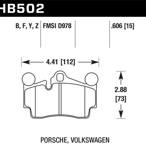 Hawk Porsche / Volkswagen Performance Ceramic Street Rear Brake Pads