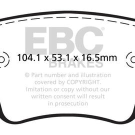 EBC 15-21 Volkswagen GTi 2.0 Turbo Yellowstuff Rear Brake Pads