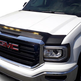 AVS 2014-2018 GMC Sierra 1500 Aeroskin Low Profile Hood Shield w/ Lights - Black