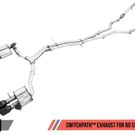 AWE Tuning Audi B9 S5 Sportback SwitchPath Exhaust - Non-Resonated (Black 102mm Tips)