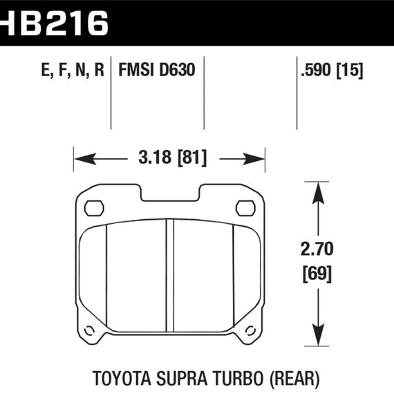 Hawk 93-98 Toyota Supra TT HPS 5.0 Street Rear Brake Pads