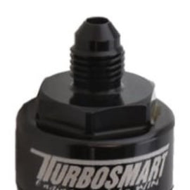 Turbosmart Billet Turbo Oil Feed Filter w/ 44 Micron Pleated Disc AN-3 Male Inlet - Black