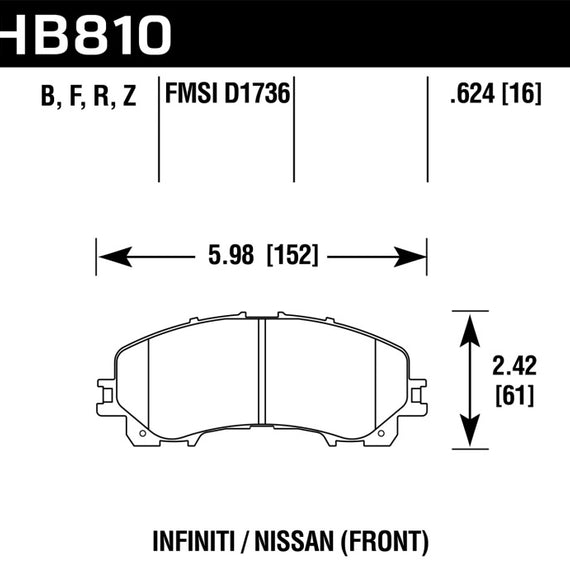 Hawk 14-17 Infiniti Q50 Base HPS Street Front Brake Pads