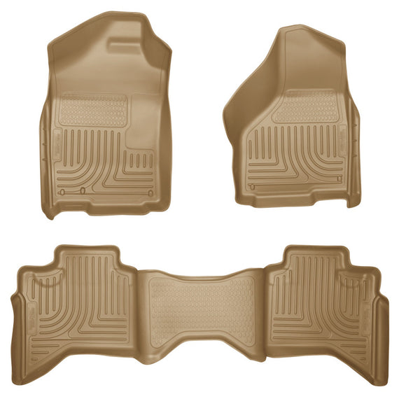 Husky Liners 03-08 Dodge Ram 1500/2500/3500 Quad Cab WeatherBeater Combo Tan Floor Liners