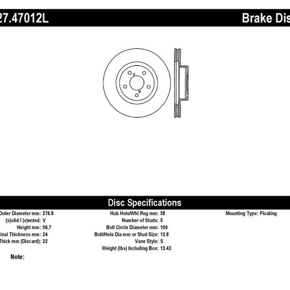 StopTech Slotted & Drilled Sport Brake Rotor