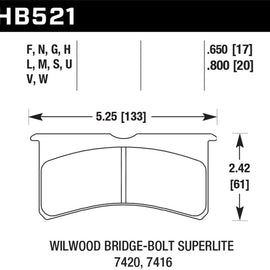 Hawk Wilwood BB SL 7420 DTC-30 Performance Race Pads