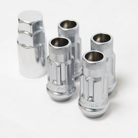 Wheel Mate 12x1.50 48mm Muteki SR48 Satin Silver Open End Locking Lug Nut - Set of 4
