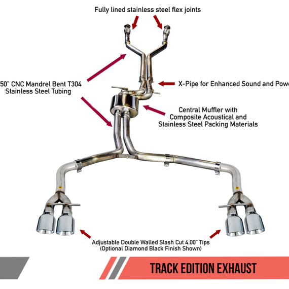 AWE Tuning Audi C7 / C7.5 S6 4.0T Track Edition Exhaust - Chrome Silver Tips