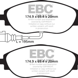 EBC 12+ Volkswagen CC 3.6 Ultimax2 Front Brake Pads