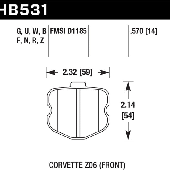 Hawk 06-10 Chevy Corvette (OEM Pad Design) Front Ceramic Sreet Brake Pads