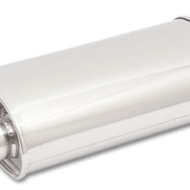 Vibrant StreetPower Oval Muffler 5in x 9in x 15in - 3in inlet/Dual Outlet (Center In - Dual Out)