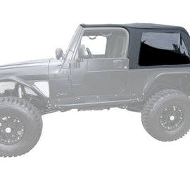 Rampage 2004-2006 Jeep Wrangler(TJ) LJ Unlimited Frameless Soft Top Kit - Black Diamond