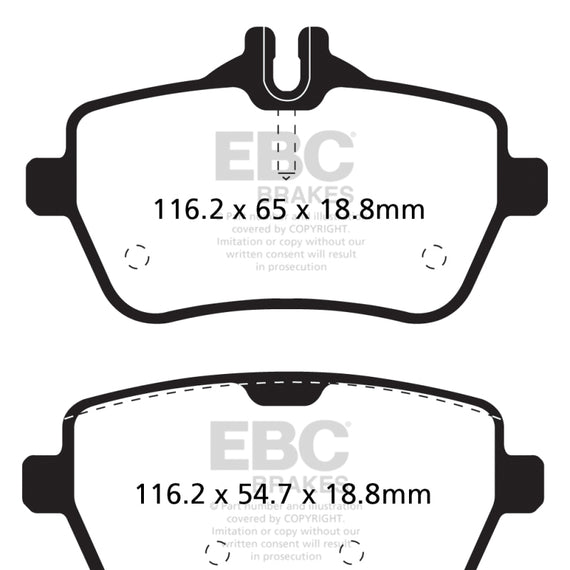 EBC 14+ Mercedes-Benz S550 4.7 Twin Turbo Redstuff Rear Brake Pads