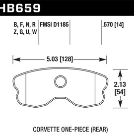 Hawk 06-10 Chevy Corvette (Improved Pad Design) Rear HPS 5.0 Sreet Brake Pads