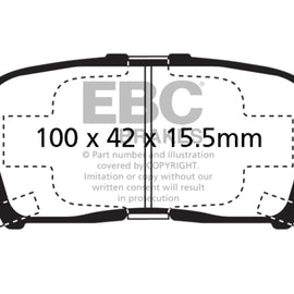 EBC 00-02 Acura MDX 3.5 Greenstuff Rear Brake Pads