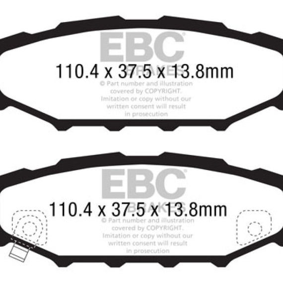 EBC 12+ Subaru BRZ 2.0 (solid rear rotors) Ultimax2 Rear Brake Pads