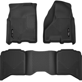 Husky Liners 09-18 Dodge Ram 1500 Crew Cab X-Act Contour Front & Second Seat Floor Liners - Black